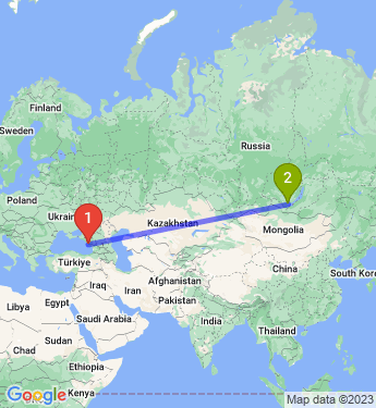 Маршрут из Сочи в Иркутск