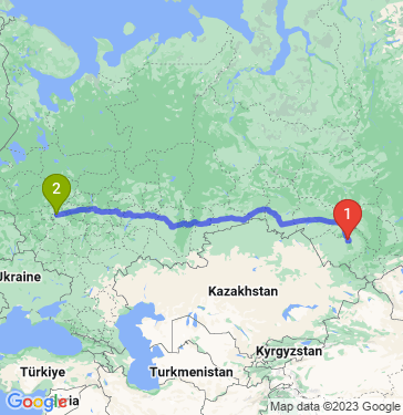 Маршрут из Барнаула в Москву