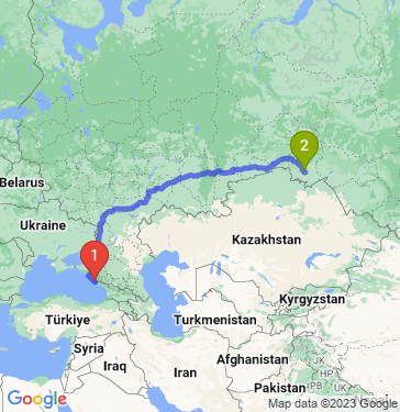 Маршрут из Сочи в Омск