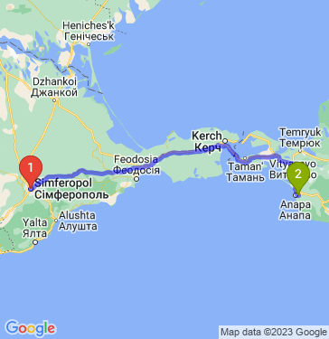 Маршрут из Симферополя в Анапу