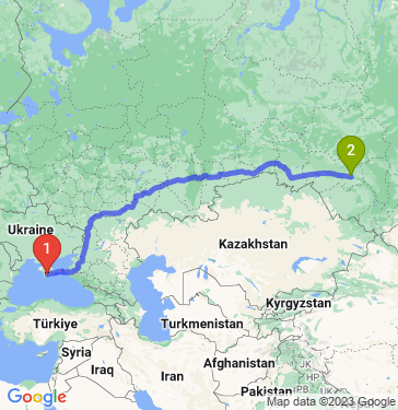 Маршрут из Симферополя в Новосибирск
