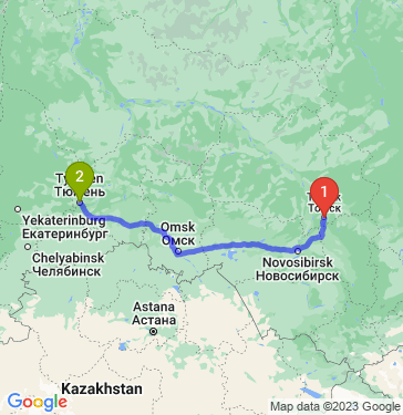 Маршрут из Томска в Тюмень