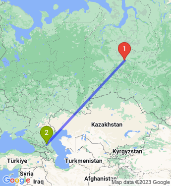 Маршрут из Сургута в 