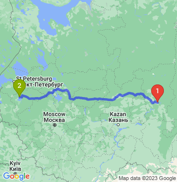 Маршрут из Перми в Великий Новгород