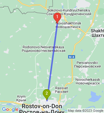 Маршрут из Новошахтинска в Ростов-на-Дону