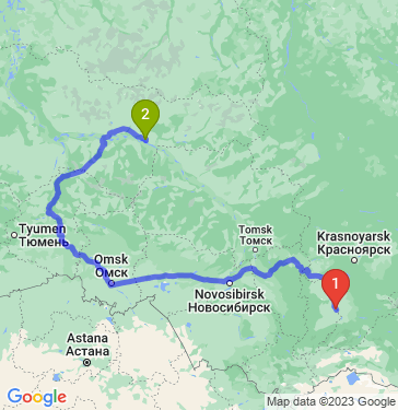Маршрут из Абакана в Мегион