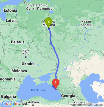 Маршрут из Сочи в Москву