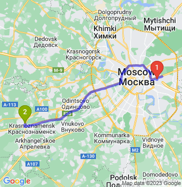Маршрут из Москвы в Голицыно