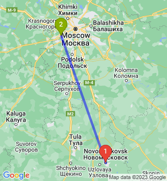 Маршрут из Новомосковска в Одинцово