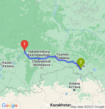 Маршрут из Перми в Омск
