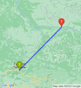 Маршрут из Сургута в Тюмень