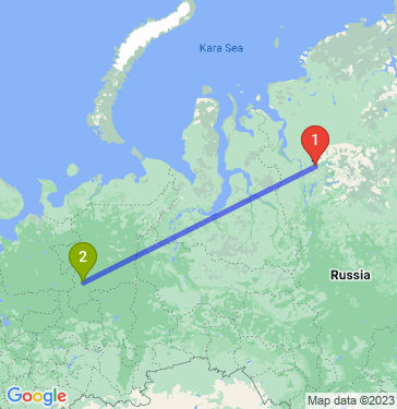 Маршрут из Норильска в Сыктывкар