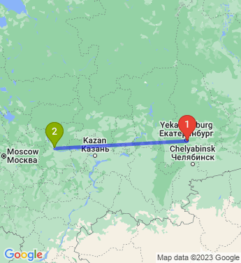 Маршрут из Екатеринбурга в Нижний Новгород