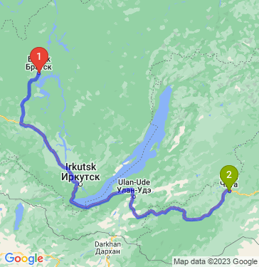 Маршрут из Братска в Читу