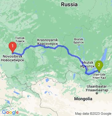 Маршрут из Новосибирска в Улан-Удэ
