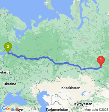 Маршрут из Юрги в Санкт-Петербург