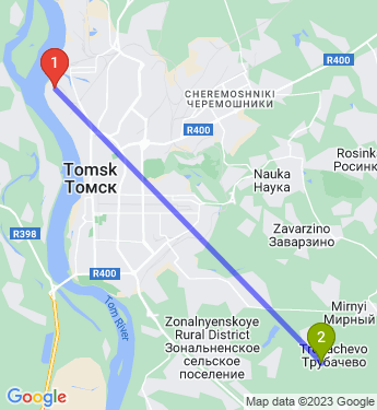 Маршрут из Томска в Трубачево