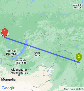 Маршрут из Братска в Белогорск