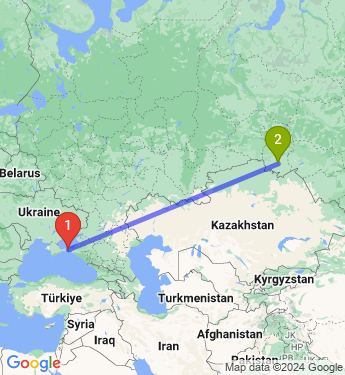 Маршрут из Керчи в Омск