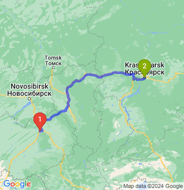 Маршрут из Барнаула в Красноярск