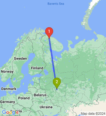 Маршрут из Мурманска в Химки