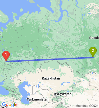 Маршрут из Рязани в Красноярск