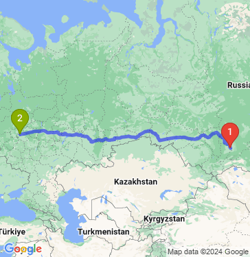 Маршрут из Абакана в Москву