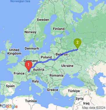 Маршрут из Фельтхайм в Москву