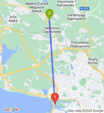 Маршрут из Санкт-Петербурга в Сертолово