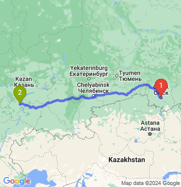 Маршрут из Омска в Ульяновск
