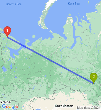 Маршрут из Мурманска в Томск