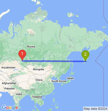 Маршрут из Барнаула в Петропавловск-Камчатский
