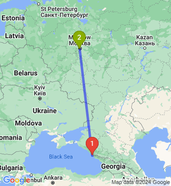 Маршрут из Сочи в Москву