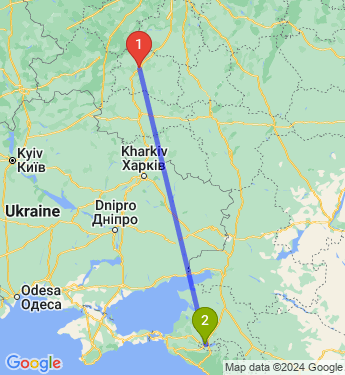 Маршрут из Орла в Краснодар