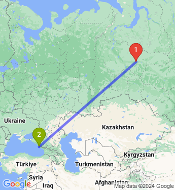 Маршрут из Сургута в Сочи