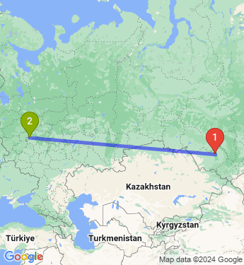 Маршрут из Барнаула в Москву