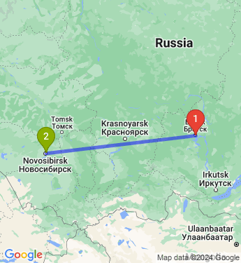 Маршрут из Братска в Новосибирск