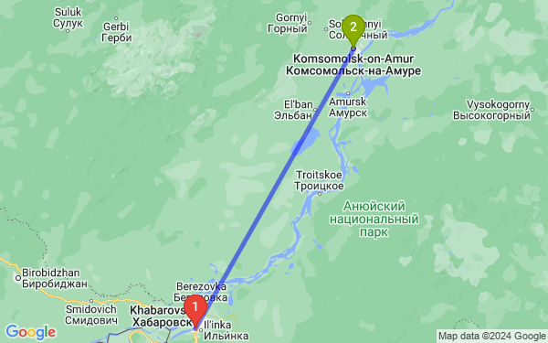 Маршрут из Хабаровска в Комсомольск-на-Амуре