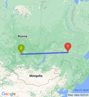 Маршрут из Нерюнгри в Красноярск