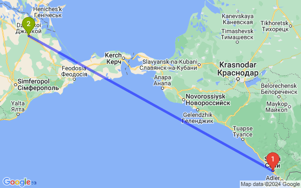 Маршрут из Сочи в Джанкоя