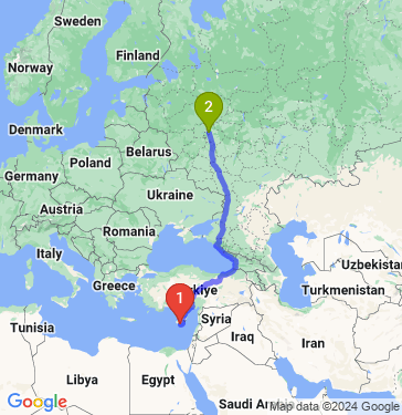 Маршрут из Lemesos в Москву