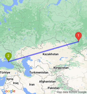 Маршрут из Прокопьевска в Новороссийск