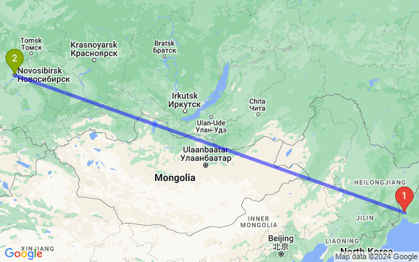 Маршрут из Уссурийска в Новосибирск