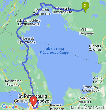 Маршрут из Санкт-Петербурга в J87V+WJ Кохтусельга