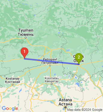 Маршрут из Кургана в Омск