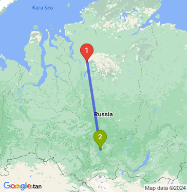 Маршрут из Норильска в Красноярск