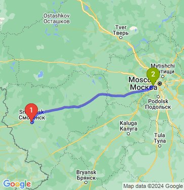 Маршрут из Смоленска в Одинцово