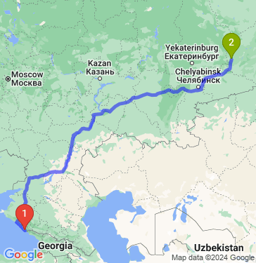 Маршрут из Сочи в Тюмень