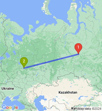 Маршрут из Сургута в Иваново