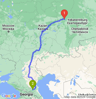 Маршрут из Перми в Грозный